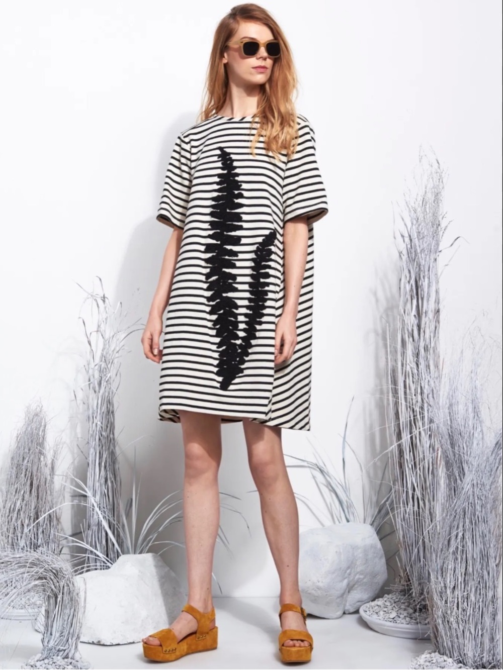 Anthropologie Oversized Stripe Knit Midi Dress